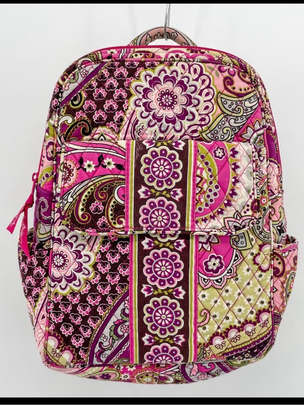 Vera Bradley Pink and Brown Quilted Floral Paisley Backpack